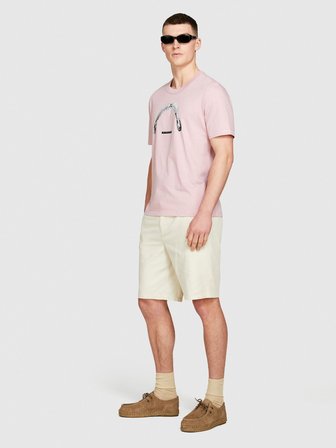 %100 Pamuk Önü Baskılı Bisiklet Yaka T-Shirt Erkek Mix T-Shirt - 324P3I1XS103J