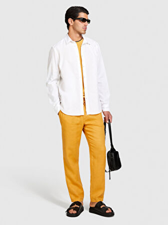 Keten Pamuk Karışımlı Slim Fit Gömlek Erkek Beyaz Gömlek - 324P59A2SQ03G