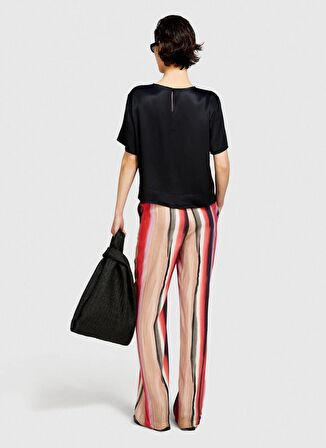 Sisley Geniş Yaka Siyah Kadın Bluz 52BZLQ075