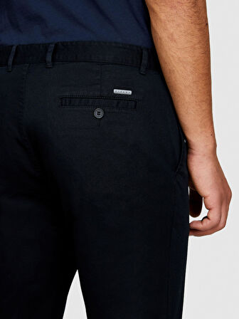 Streç Pamuklu Kemer Delikli Slim Fit Pantolon Erkek Siyah Pantolon - 324P4AIHSF021