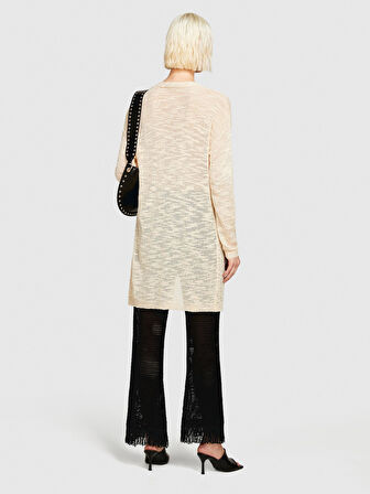 Viskoz Karışımlı Örgü Motifli Saçak Paça Coulotte Pantolon Kadın Siyah Pantolon - 324P196PMF008