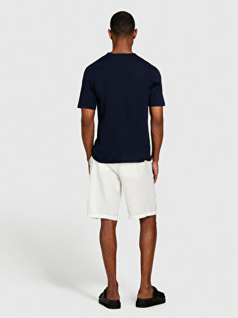 %100 Pamuk Dikişsiz Yaka Detaylı T-Shirt Erkek Lacivert T-Shirt - 324P3P7XS103K