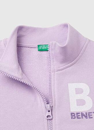 Benetton Baskılı Kadın Lila Sweatshırt 3J68C503Y 054