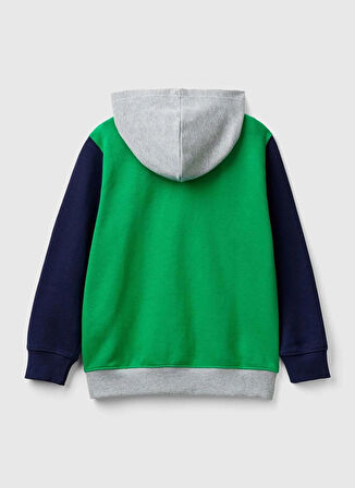 Benetton İşlemeli Erkek Yeşil Sweatshırt 3J68C503X 903