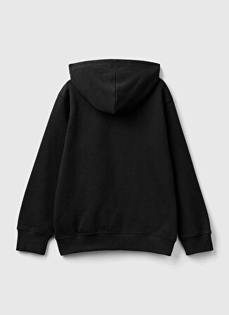 Benetton İşlemeli Erkek Çocuk  Siyah Sweatshırt 3J68C503X 100