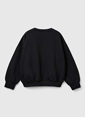 Benetton Baskılı Kadin Siyah Sweatshırt 3J68C10K0 100