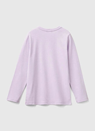 Benetton Baskılı Lila Kadın T-Shirt 3I9WC10JR 054