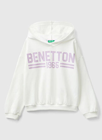 Benetton Baskılı Beyaz Kadın T-Shirt 3I1XC10KB 074