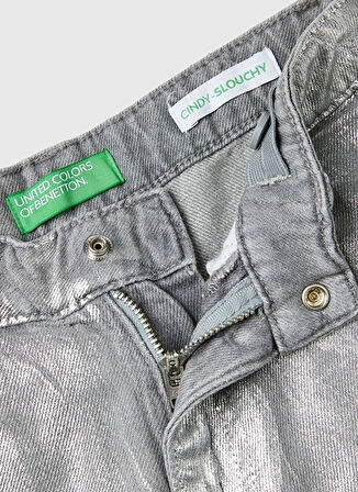 Benetton Katlamalı Paça Gümüş Kız Çocuk Pantolon 48UHCE03M 910