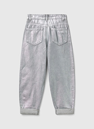 Benetton Katlamalı Paça Gümüş Kız Çocuk Pantolon 48UHCE03M 910