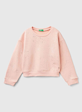 Benetton Baskılı Kadın Pembe Sweatshırt 3O2FC10M1 78P