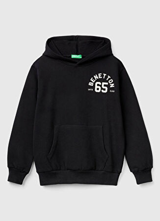 Benetton Baskılı Erkek Çocuk Siyah Sweatshırt 3EB5C203U 100