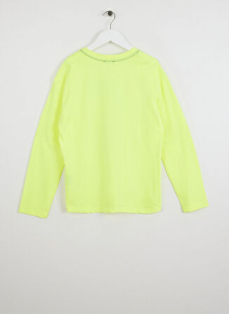 Benetton Baskılı Neon Sarı Erkek Çocuk T-Shirt 3696C10M7 40C