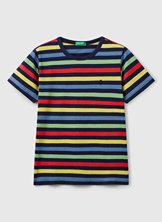 Benetton Baskılı Lacivert Erkek Çocuk T-Shirt 3FHXC10MW