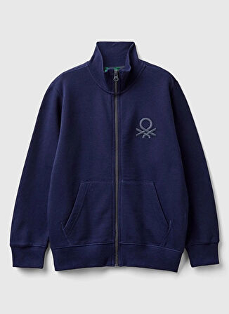 Benetton Baskılı Erkek Çocuk Koyu Mavi Sweatshırt 3J68C501B