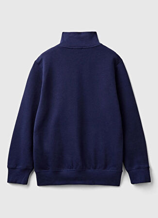 Benetton Baskılı Erkek Çocuk Koyu Mavi Sweatshırt 3J68C501B