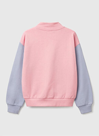 Benetton Baskılı Kız Çocuk Pembe Sweatshırt 3J68C504N