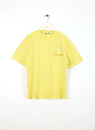 Benetton Baskılı Sarı Erkek Çocuk T-Shirt 3PCMC10N7