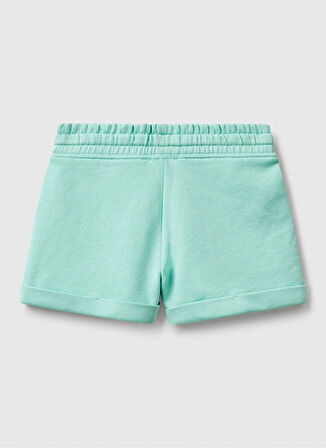 Benetton Normal Bel Regular Fit Su Yeşili Kız Çocuk Şort 3J68C901C