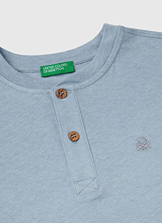 Benetton Baskılı Mavi Erkek Çocuk T-Shirt 3F4JC10NN