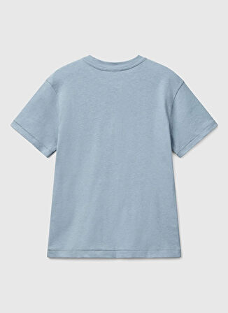 Benetton Baskılı Mavi Erkek Çocuk T-Shirt 3F4JC10NN