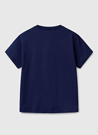 Benetton Baskılı Lacivert Erkek Çocuk T-Shirt 3I1XC10N3