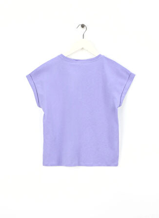 Benetton Baskılı Mor Kız Çocuk T-Shirt 3I1XC10NZ