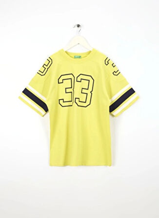 Benetton Baskılı Sarı Erkek Çocuk T-Shirt 3MI5C10OA