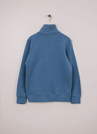 Benetton Baskılı Erkek Mavi Sweatshırt 3J68C501B