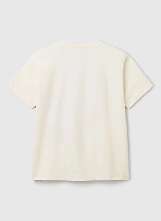 Benetton Baskılı Ekru Erkek Çocuk T-Shirt 35RYC10N9