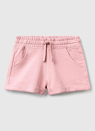 Benetton Normal Bel Regular Fit Pembe Kız Çocuk Şort 3J68C901C