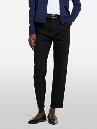 Pamuk Karışımlı Normal Bel Denim Chino Pantolon Kadın Siyah Denim Pantolon - 325P4TAYLF06G