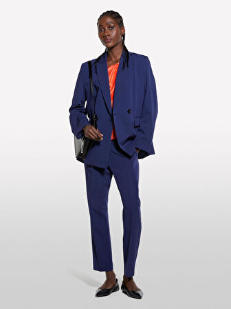 Viskoz Karışımlı Beli Lastikli Pantolon Kadın LACİVERT Pantolon - 325P4KVXL5CM7