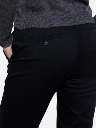 Streç Pamuklu Normal Bel Chino Pantolon Kadın Siyah Pantolon - 325P4BYW55AH6