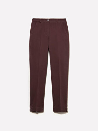 Streç Pamuklu Normal Bel Chino Pantolon Kadın kahverengi Pantolon - 325P4BYW55AH6
