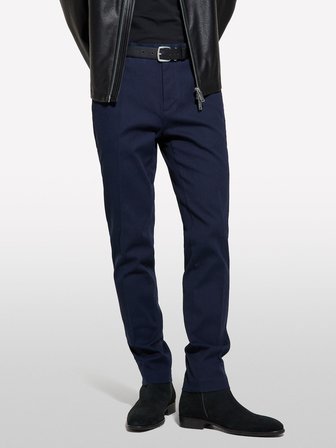 Streç Pamuklu Logolu Slim Fit Chino Pantolon Erkek Lacivert Pantolon - 325P41C4SF052
