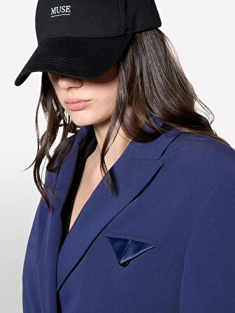 Streç Viskozlu Düğme Detaylı Regular Fit Blazer Ceket Kadın LACİVERT Ceket - 325P2KVXLW02R