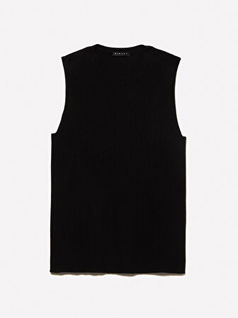 Viskoz Karışımlı Kolsuz Slim Fit Triko Bluz Kadın Siyah Bluz - 325P17Q3M105S