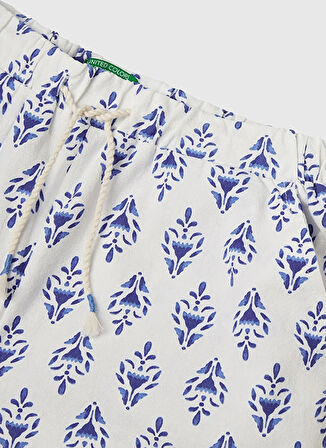 Benetton Normal Bel Geniş Paça Mavi Kız Çocuk Pantolon 4MMDCF04N