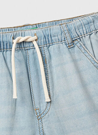 Benetton Normal Bel Regular Fit Açık İndigo Erkek Çocuk Şort 4DHJC9047