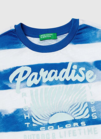 Benetton Baskılı Saks Erkek Çocuk T-Shirt 3SL3C10P5