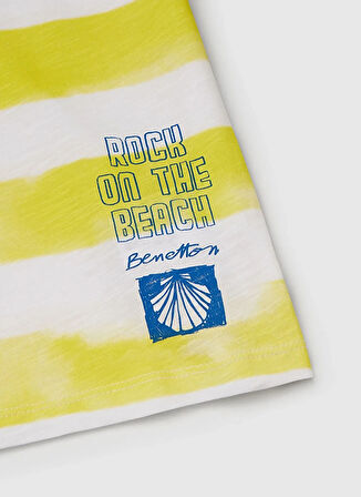 Benetton Baskılı Sarı Erkek Çocuk T-Shirt 3SL3C10P5