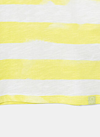 Benetton Baskılı Sarı Kız Çocuk T-Shirt 3SL3C10OW