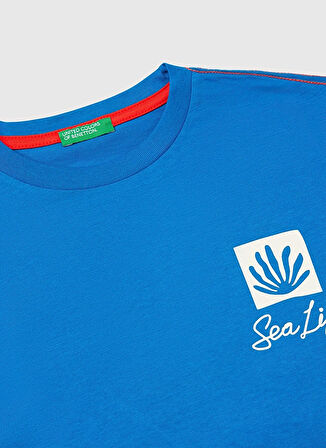 Benetton Baskılı Saks Erkek Çocuk T-Shirt 3I1XC10P4