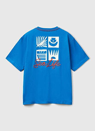 Benetton Baskılı Saks Erkek Çocuk T-Shirt 3I1XC10P4