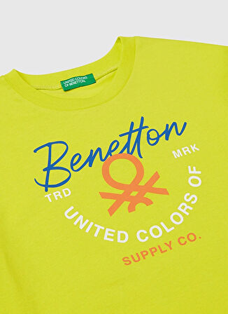 Benetton Baskılı Sarı Erkek Çocuk T-Shirt 3I1XC10OO