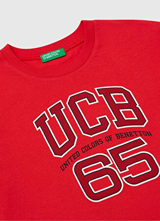 Benetton Baskılı Kırmızı Erkek Çocuk T-Shirt 3I1XC10OO