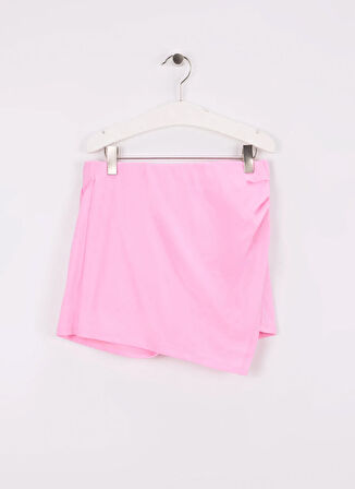 Benetton Normal Bel Regular Fit Pembe Düz Mini Kız Çocuk Etek 35RYC903H