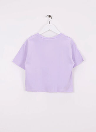 Benetton Baskılı Lila Kız Çocuk T-Shirt 35RYC10OZ