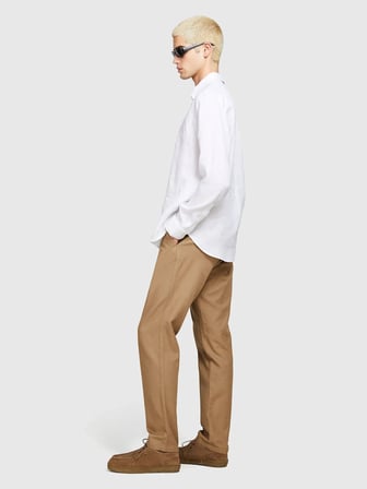 %100 Keten Regular Fit Gömlek Erkek Beyaz Gömlek - 325P5BKUSQ029